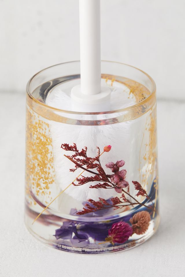 Acrylic Dried Floral Toilet Brush #1