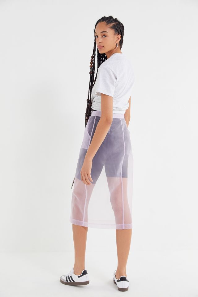 UO Organza Button-Front Midi Skirt #3