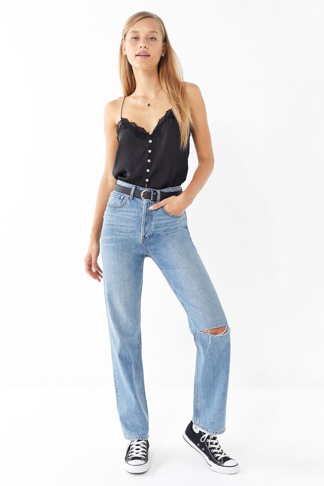 BDG High-Waisted Relaxed Straight Jean – Light Wash