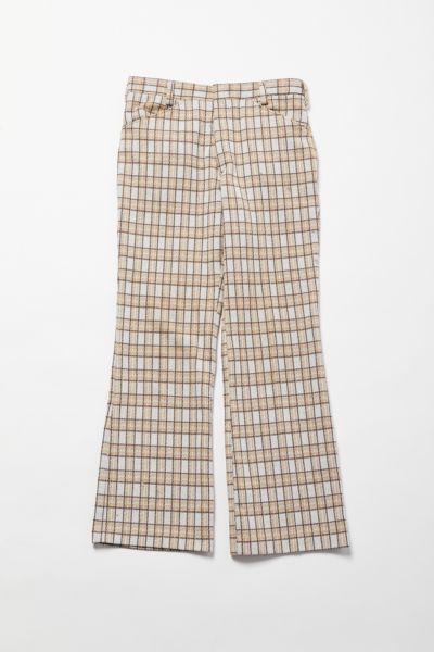 〈 TAN 〉 CHECKED&LINE PANTS Bzen M.1210 Relax Canvas Buckle Back Work Pant- Veggie Tan