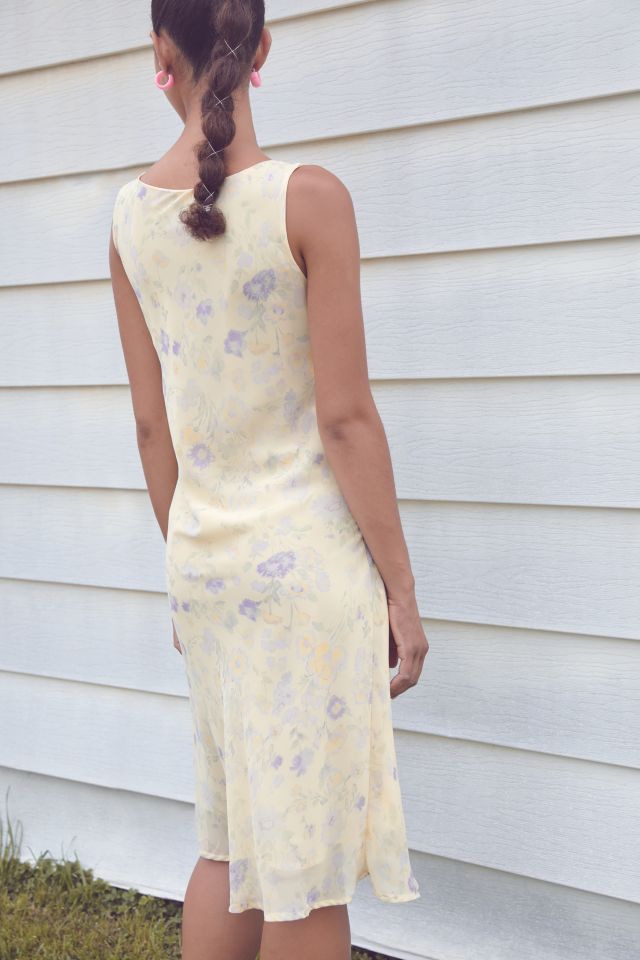 Urban Renewal Vintage Yellow Floral Midi Dress #1
