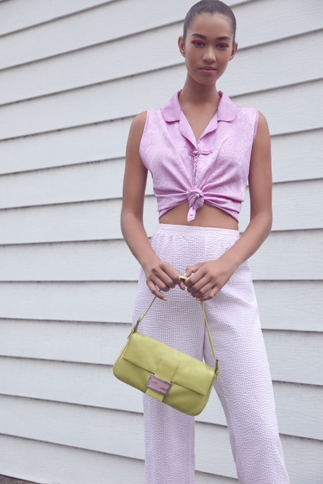 Urban Renewal Vintage Fendi Green + Pink Baguette Bag #2