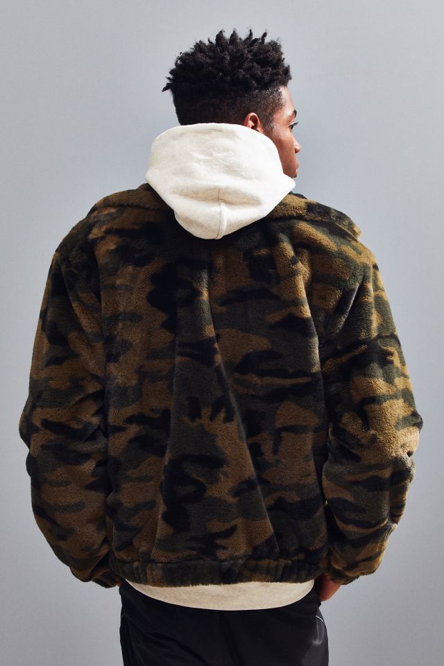 UO Camo Faux Fur Bomber Jacket #3