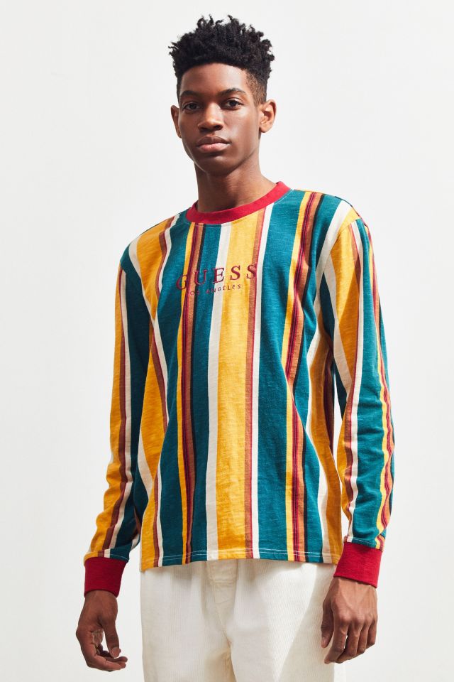 Guess sayer stripe cheap long sleeve tee