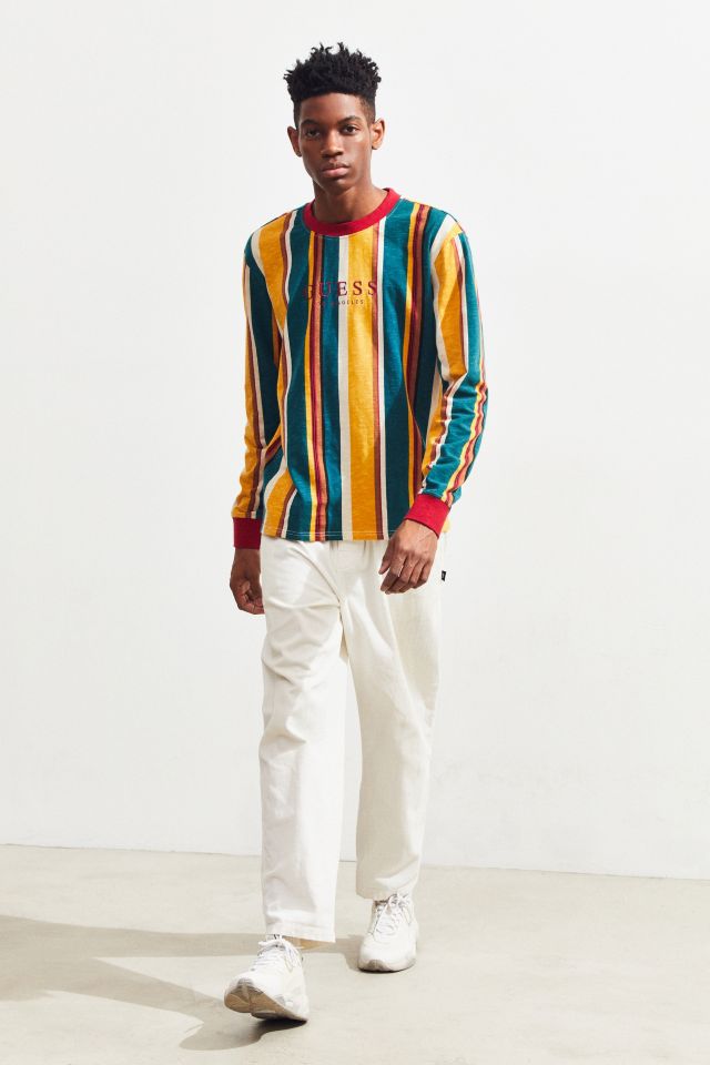 GUESS Sayer Stripe Long Sleeve Tee #5