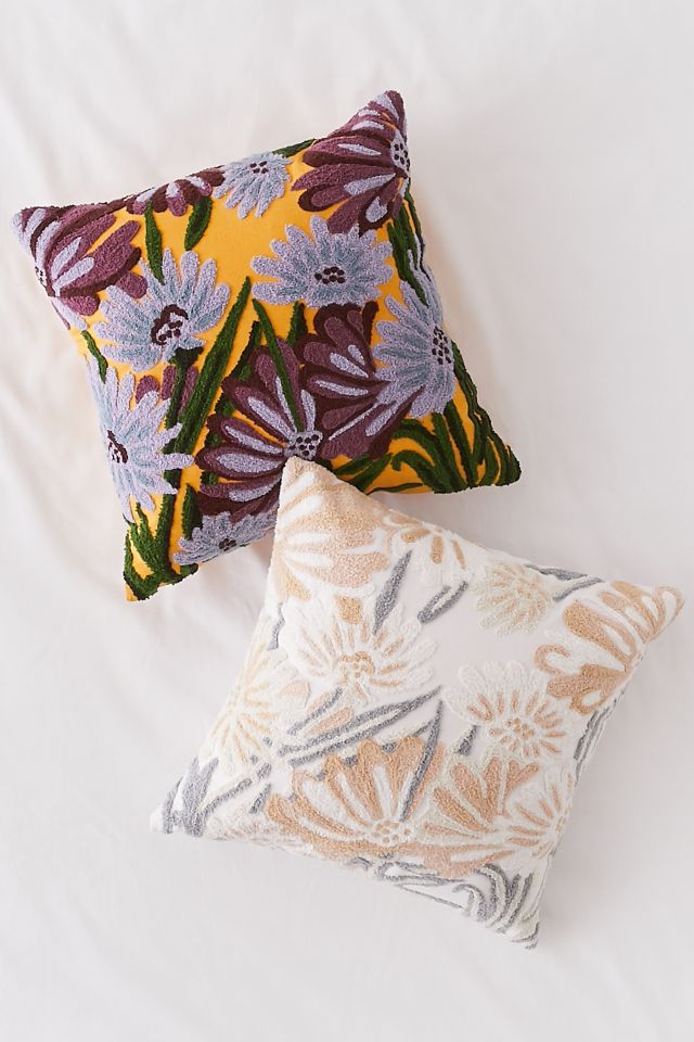 Lowitja Floral Crewel Embroidery Throw Pillow