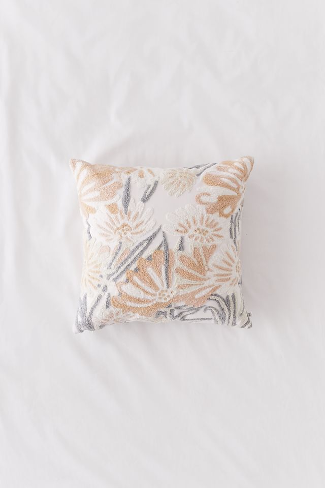 Lowitja Floral Crewel Embroidery Throw Pillow #1