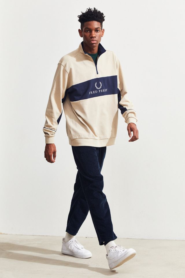 Sweat-Shirt Demi-Zip Col Montant Colorblock Fred Perry #5