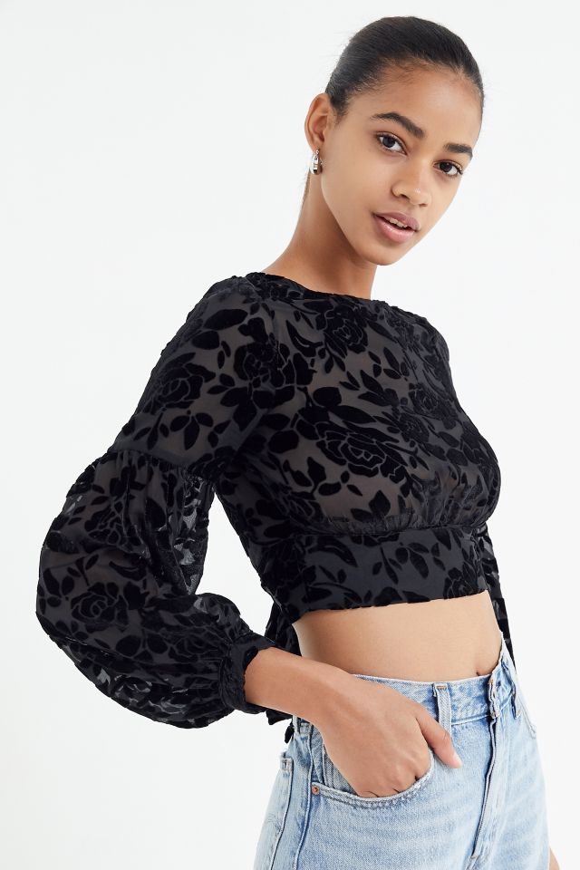 Lioness Eastside Velvet Cropped Top #1