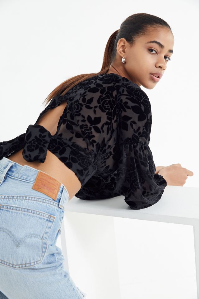 Lioness Eastside Velvet Cropped Top #3