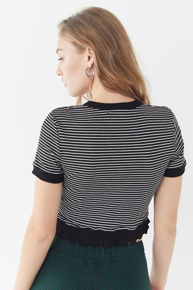 Project Social T Lily Striped Lettuce-Edge Top #1