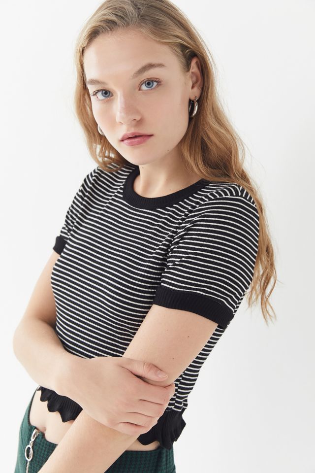 Project Social T Lily Striped Lettuce-Edge Top #2