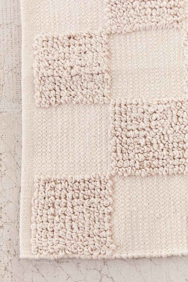 Leven Looped Checkered Textured Rug #2