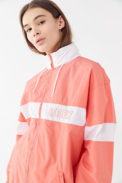 Pink obey windbreaker shop
