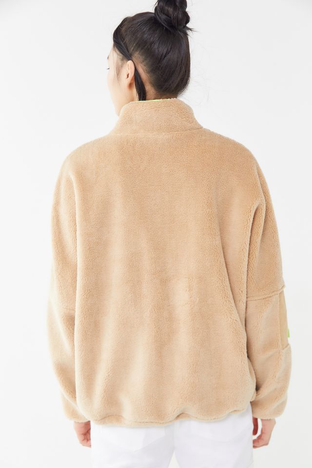 iets frans… Fleece Neon Trim Zip-Front Jacket #2