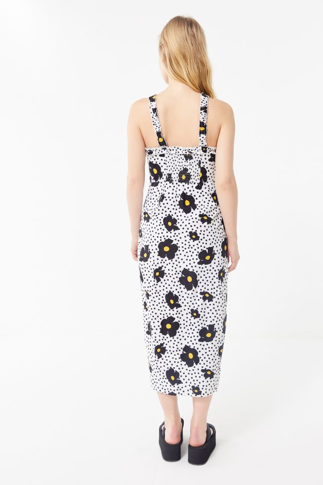 Robe Mi-Longue UO Remy en Lin à Encolure Carrée et Volants #3