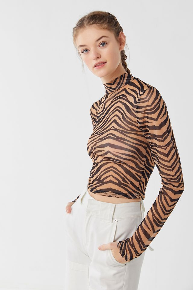UO Marla Mesh Mock-Neck Top #2