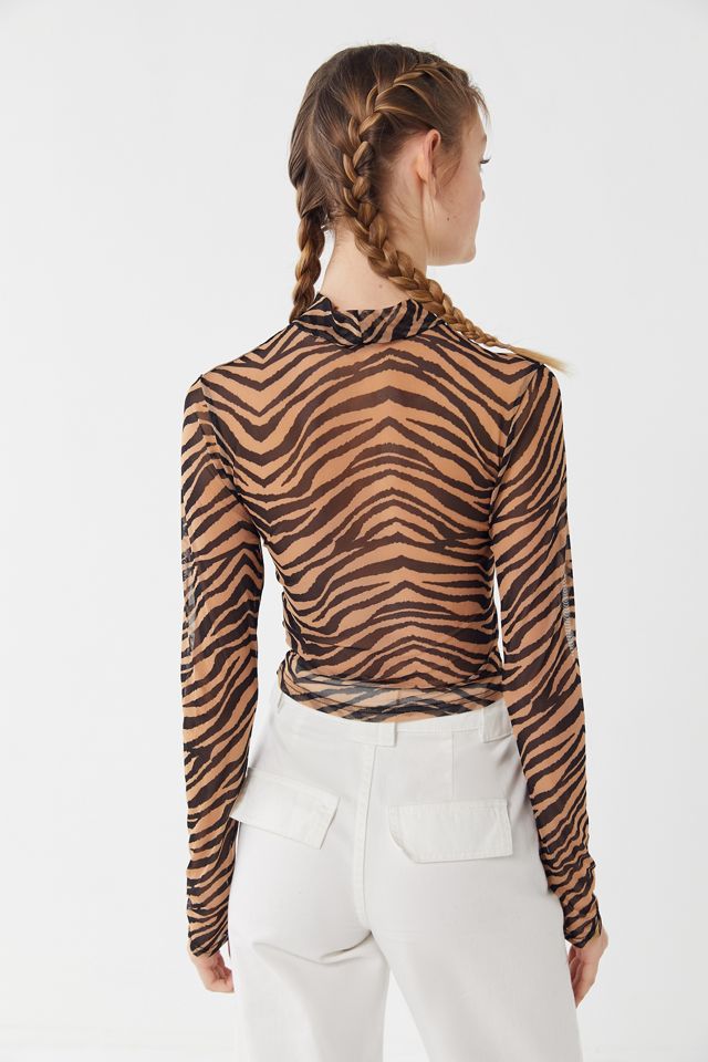 UO Marla Mesh Mock-Neck Top #3