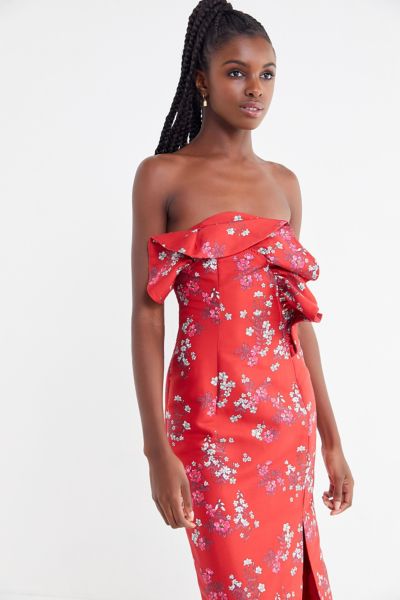 Keepsake red shop floral dress