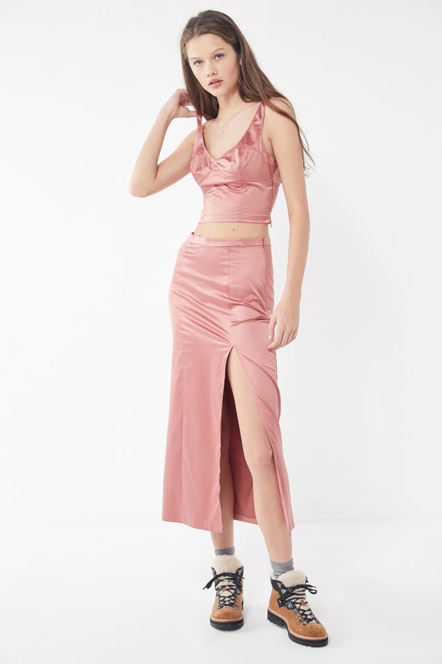 UO Gabriella Satin Cropped Tank Top #3