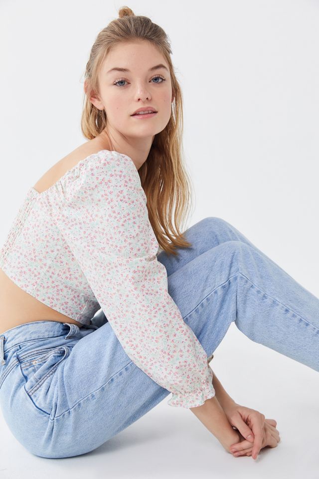 UO Love Struck Floral Hook + Eye Cropped Top #3