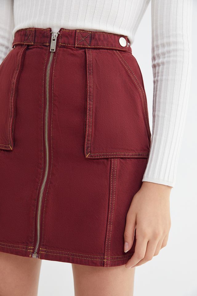 BDG Tate Denim Zip-Front Utility Skirt Urban Outfitters