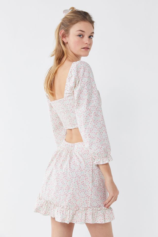 UO Love Struck Floral Hook + Eye Mini Skirt #1