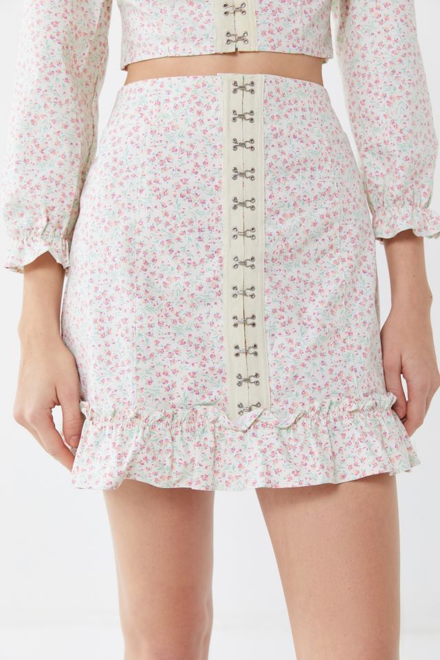 UO Love Struck Floral Hook + Eye Mini Skirt #2