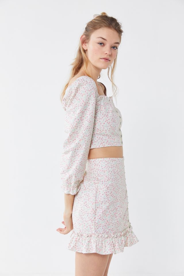 UO Love Struck Floral Hook + Eye Mini Skirt #3