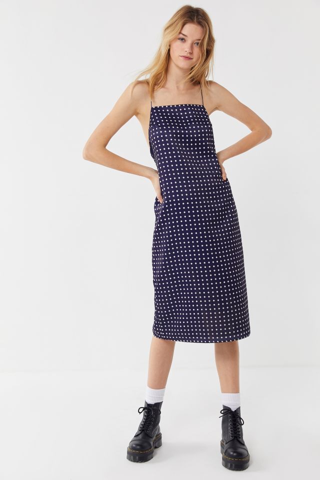 UO Paula Polka Dot Cross-Back Slip Dress #2