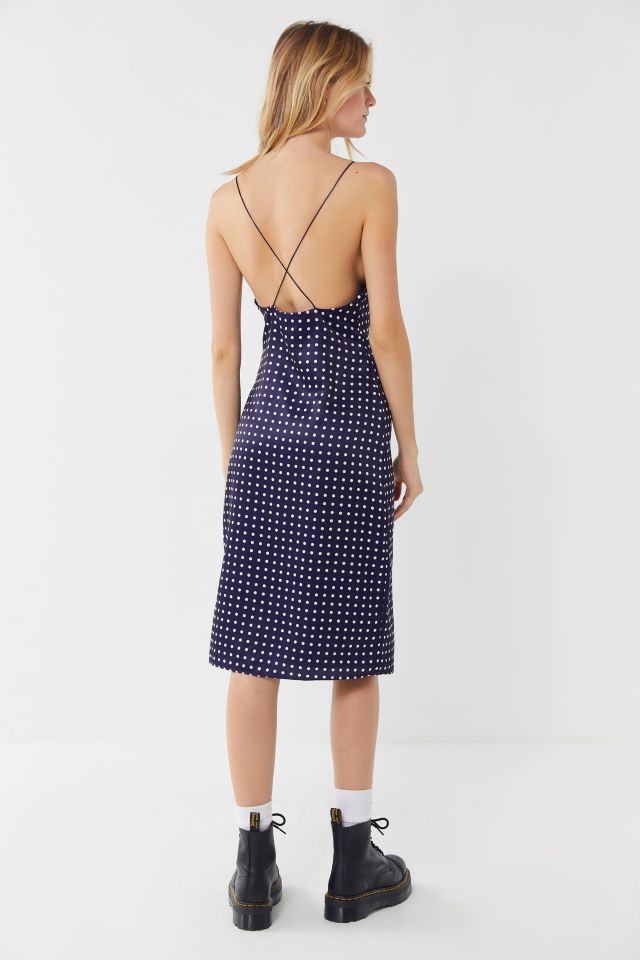 UO Paula Polka Dot Cross-Back Slip Dress #3