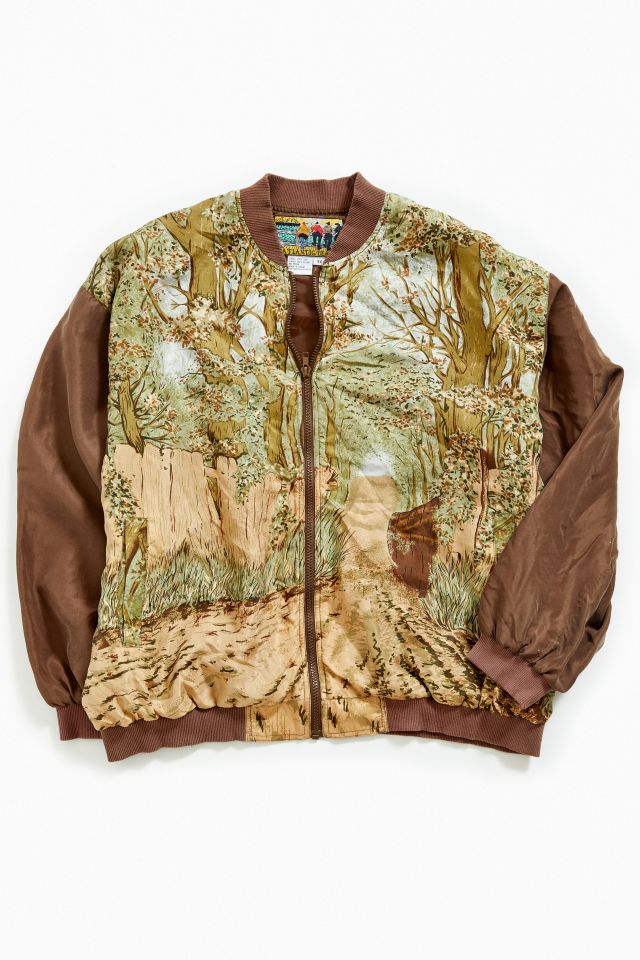 Vintage ‘90s Forest Print Bomber Jacket  #1