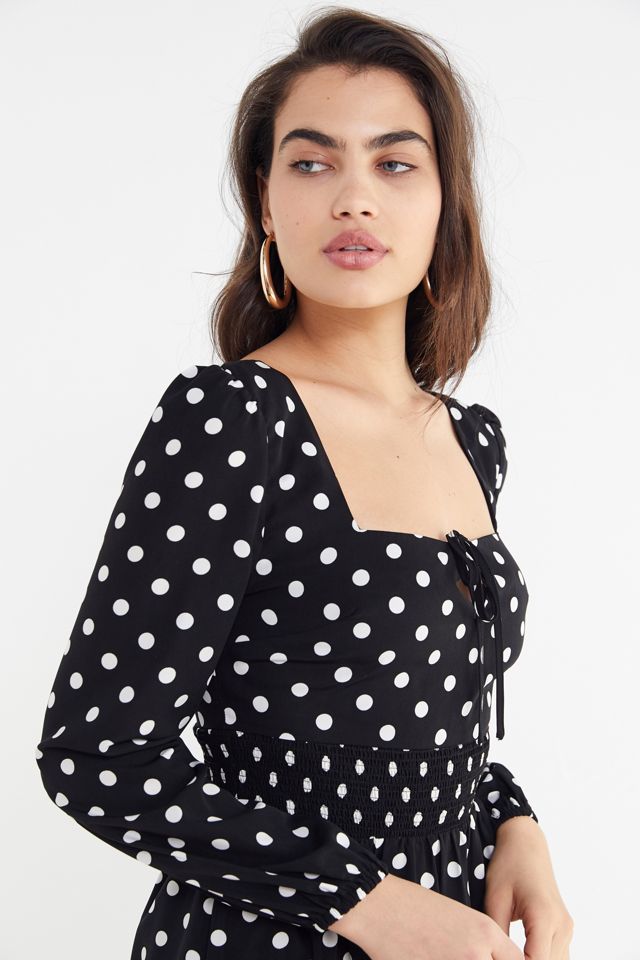 UO Polka Dot Square-Neck Mini Dress #1