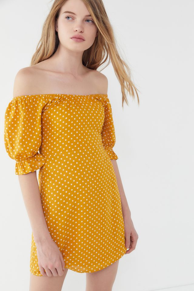 Robe Mini UO à Manches Bouffantes à Pois #2