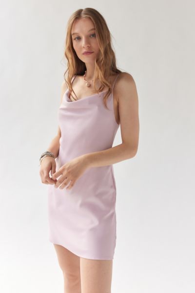 Urban Outfitters Uo Mallory Cowl Neck Slip Dress In Mauve