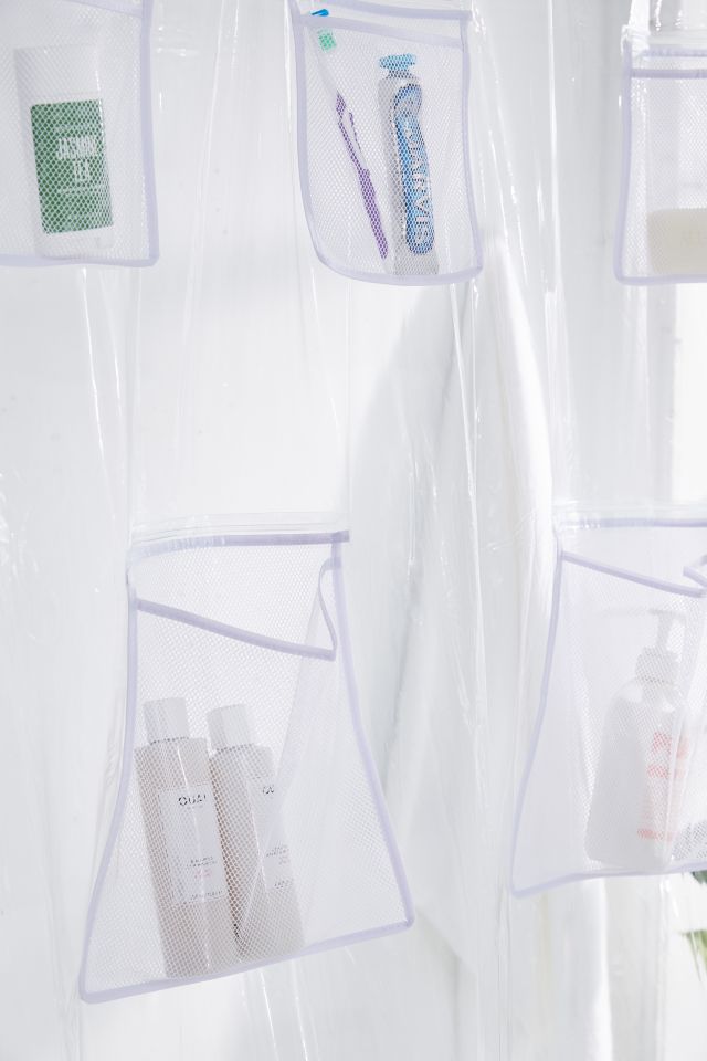Mesh Pocket Shower Curtain #1