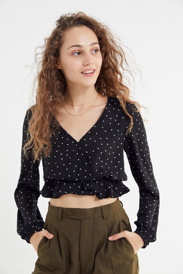 UO Polka Dot Open-Back Cropped Top #1