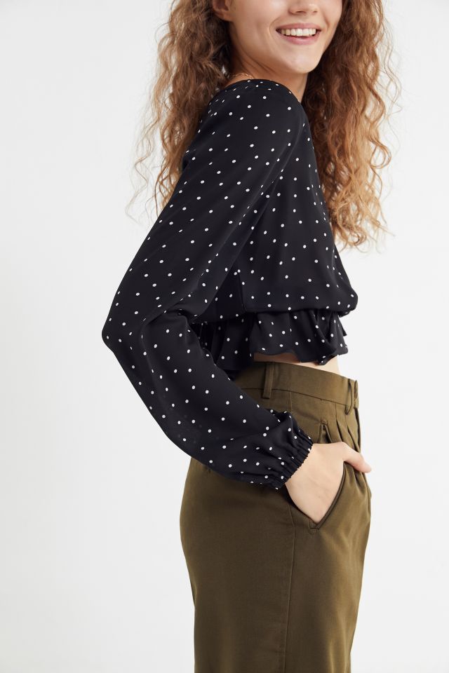 UO Polka Dot Open-Back Cropped Top #3