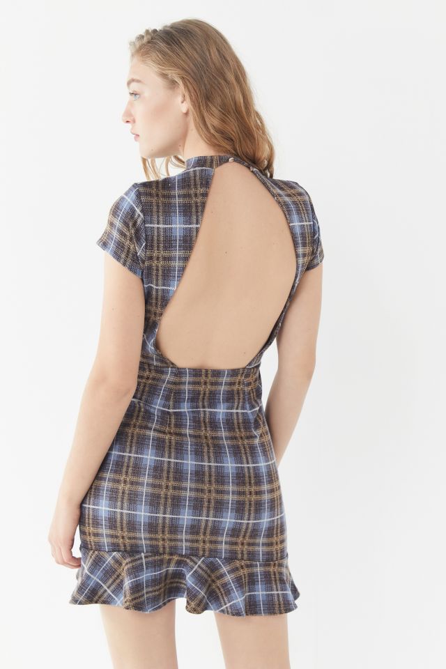 Robe Mini UO Highland à Col Montant Écossais #1
