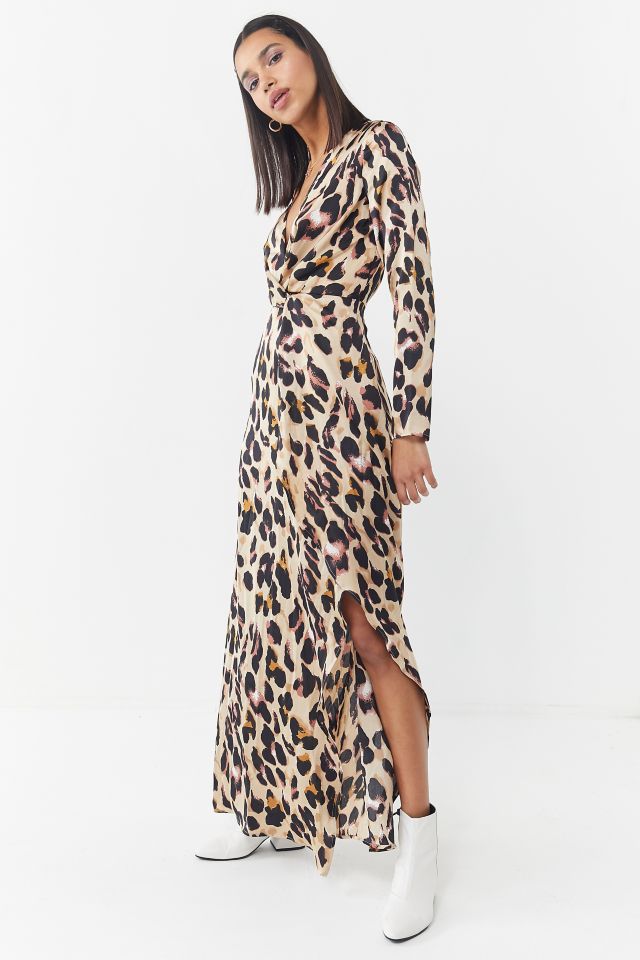 Robe Maxi StyleKeepers Imprimé Léopard Torsadée Devant #1