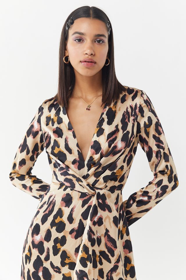 Robe Maxi StyleKeepers Imprimé Léopard Torsadée Devant #3