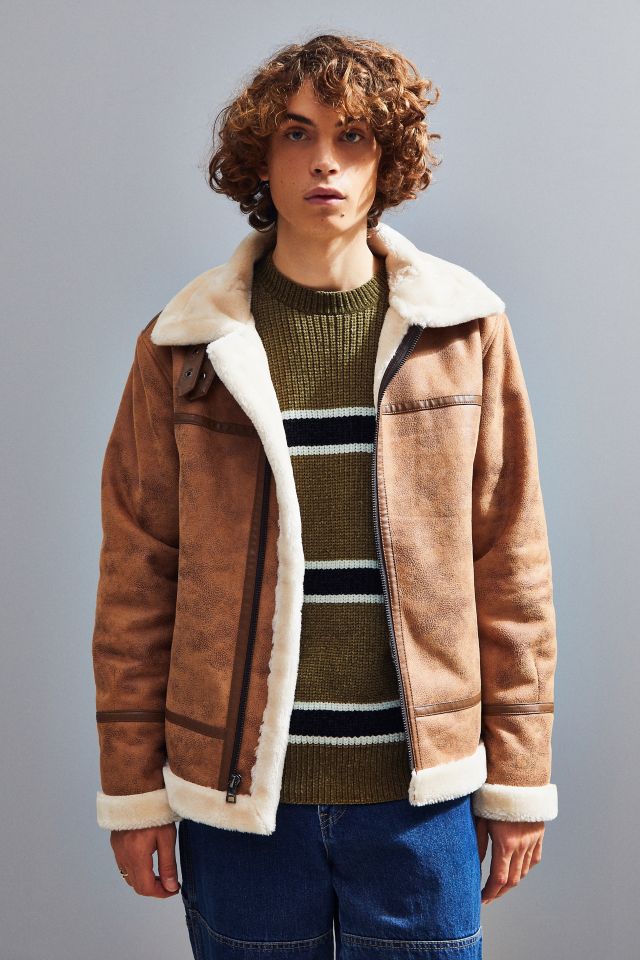 UO Faux Shearling Aviator Jacket