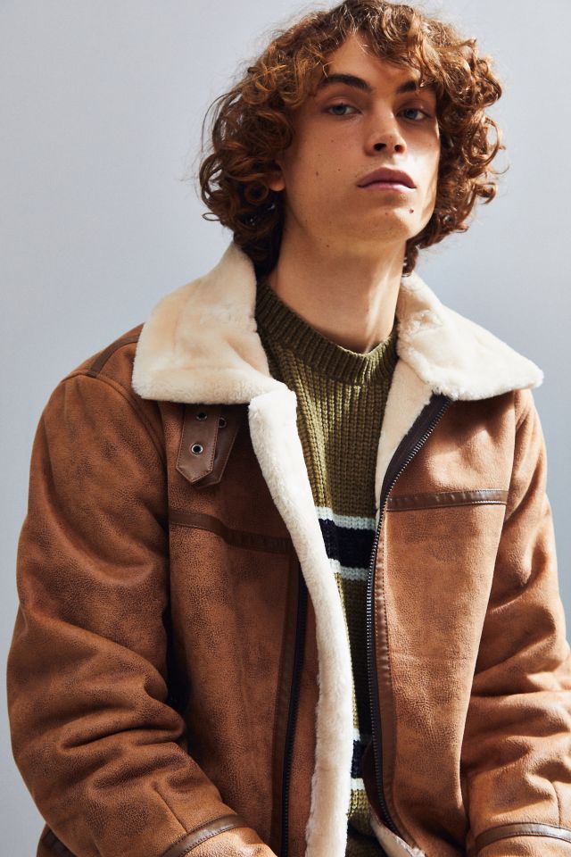 UO Faux Shearling Aviator Jacket