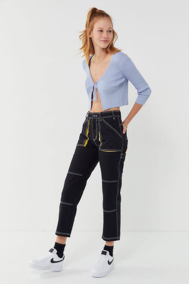 BDG Maura Contrast Stitch Cropped Utility Jean #1