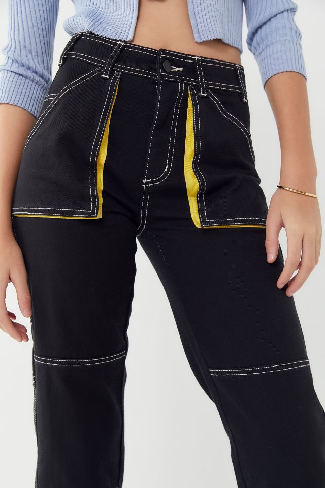 BDG Maura Contrast Stitch Cropped Utility Jean #3