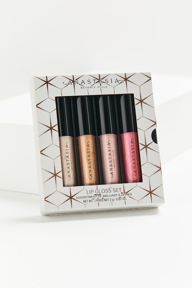 Anastasia beverly hills mini. Anastasia Beverly Hills набор блесков. Anastasia Mini Gloss Set. Анастасия Беверли Хиллс мини. Анастейша Беверли Хиллс блеск для губ 4 набор.