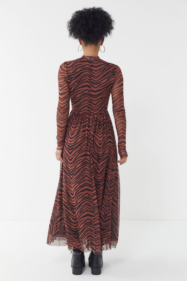 Robe Longue en Filet Imprimé Tigre UO #2