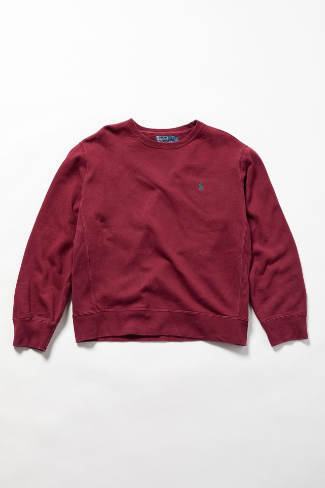 Vintage Polo Ralph Lauren Burgundy Crew-Neck Sweatshirt Urban