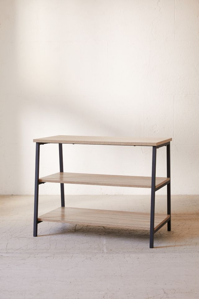 Charter Oak & Black Metal Industrial 36" TV Stand