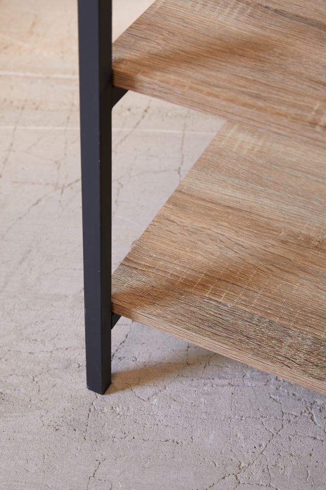 Charter Oak & Black Metal Industrial 36" TV Stand